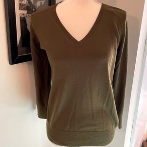 LOFT Green V-neck Sweater